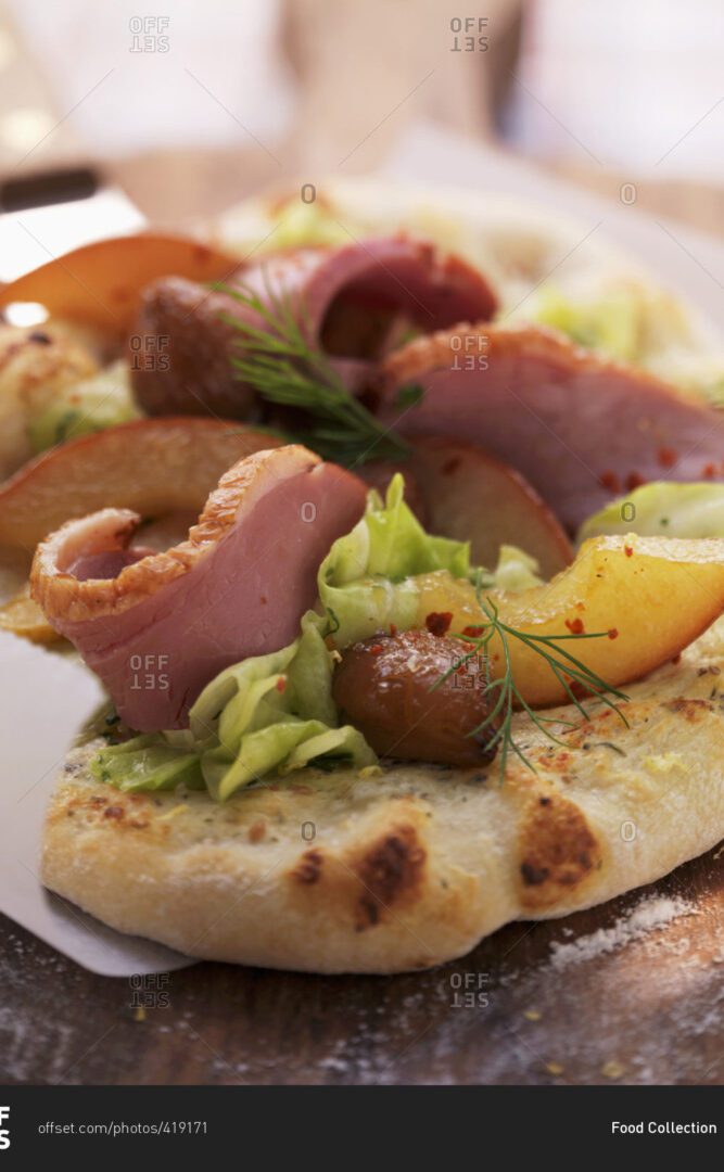 A close up of food on top of a plate.