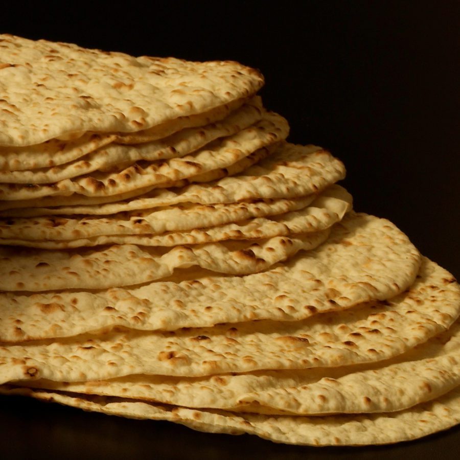 A stack of tortillas on top of each other.