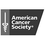 A black and white logo of the american cancer society.