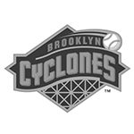 A black and white logo of the brooklyn cyclones.