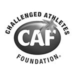 A black and white logo of the challenged athletes foundation.