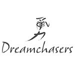 A black and white image of the dreamchasers logo.